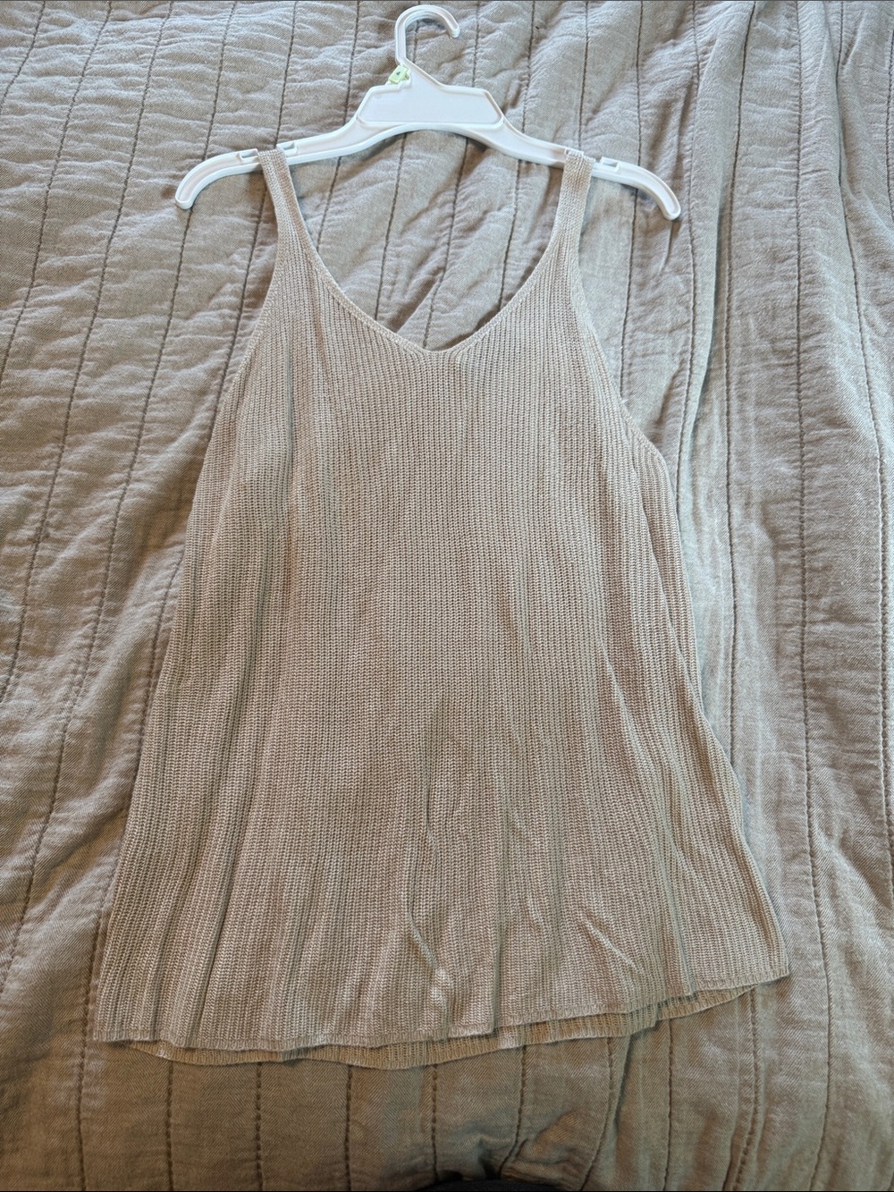 Vici Beige Ribbed Knit Camisole Tank Top